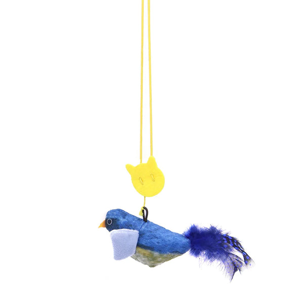 Feather Squeak Cat Teaser Wand